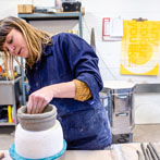 Kate Langrish-Smith working in her studio 2019